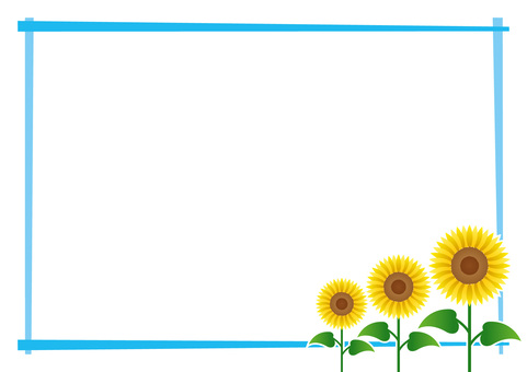 Sunflower light blue frame treatment, , JPG, PNG and AI