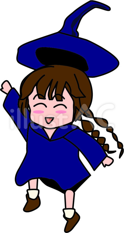 魔法使い　女の子　子供　キャラ 魔法使い,女の子,子供のイラスト素材
