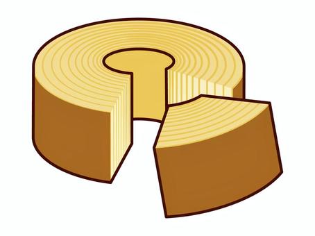 バウムクーヘン バウムクーヘン,焼き菓子,洋菓子,ドイツ発祥,ケーキ,おやつ,穴,輪のイラスト素材