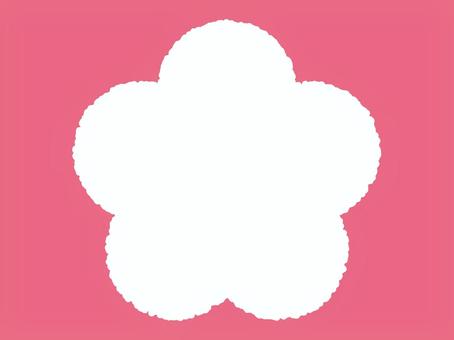 にじみ地紋フレーム花文様_梅01 にじみ地紋フレーム花文様_梅01 フレーム,飾り枠,囲み,花紋様,花,梅,梅紋様,縁起物,年賀状,和風のイラスト素材