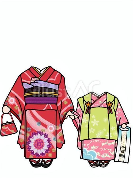 顔写真合成用衣装（七五三、三･七才） 七五三,和服,着物のイラスト素材