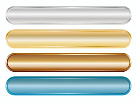 楕円形のメタリックテロップベースセット フレーム,テロップ,テロップベース,金,銀,銅,メタル,プラチナ,青,茶色のイラスト素材