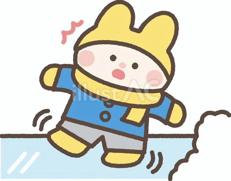 路面凍結うさぎ うさぎ,動物,雪のイラスト素材