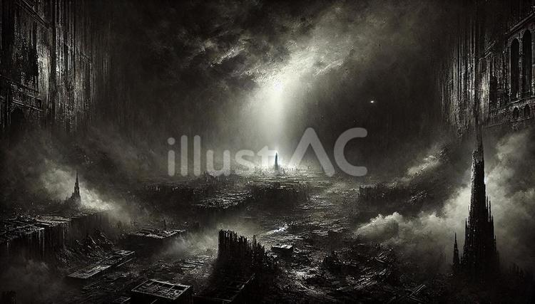 闇 闇,ディストピア,都市のイラスト素材