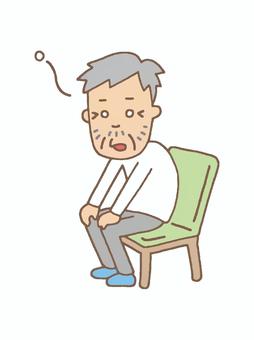 ボーッとしている魂の抜けたおじいちゃん おじいさん,ぼんやり,無気力,魂,抜ける,うつ,介護,福祉,ケア,孤独のイラスト素材