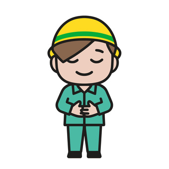 工事現場作業員が満腹 工事現場,作業員,満腹,食事,昼休み,休憩,満足,笑顔,ランチ,弁当のイラスト素材