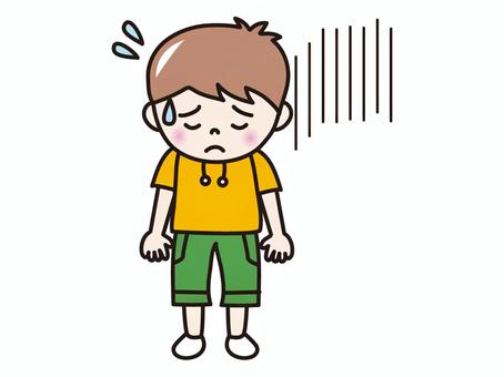 小学生男子(ちーん） 人物,小学生,男子,こども,がっかりのイラスト素材