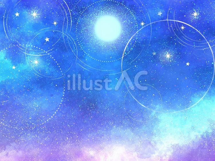 月環のベール【1】蒼のゆらぎ ゆめかわ,メルヘンチック,かわいいのイラスト素材
