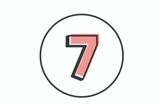 赤い⑦のアイコン 赤い⑦のアイコン 7,赤,数字,アイコン,丸,番号,順番,順位,シンボル,マークのイラスト素材