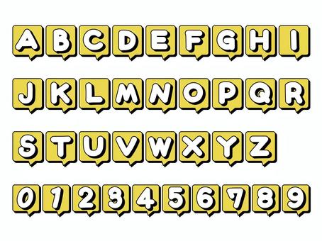 吹き出し 数字 アルファベット 吹き出し,数字,大文字,アルファベット,フォント,オリジナル,手書き,カラフル,ノンブル,ナンバーのイラスト素材