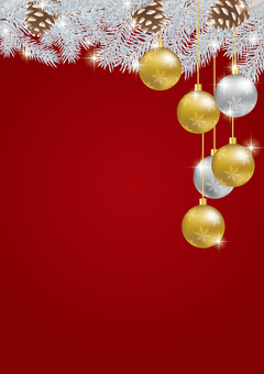 クリスマス背景 23 クリスマス,フレーム,背景,柊,もみの木,まつぼっくり,ボタニカル,オーナメント,飾り,装飾のイラスト素材