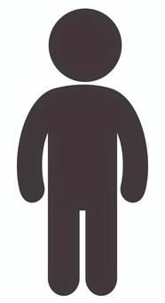ピクトグラムの人物アイコン1人 ピクトグラム,人,アイコン,黒,立つ,モノクロ,単色,シルエット,白黒,棒人間のイラスト素材