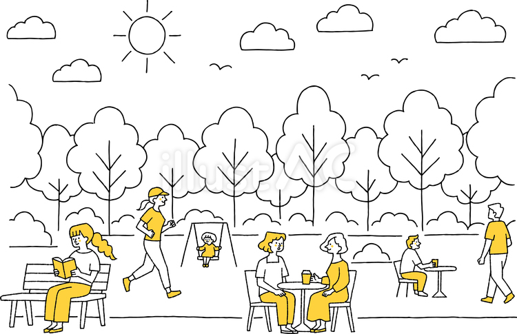 ビジネス街を歩く会社員たち ビジネス街,会社員,歩くのイラスト素材