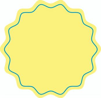 夏っぽいギザギザの丸い注目マーク黄青1 サマーセール,セール,黄色,ギザギザ,丸,popアイコン,あしらい,バースト,夏,ポップのイラスト素材