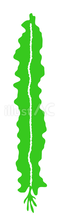 わかめ・こんぶのアイコン　緑 わかめ,こんぶ,海藻のイラスト素材