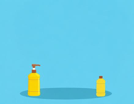 洗剤の背景イラスト ボトル,容器,プラスチックボトル,黄色いボトル,洗剤ボトル,シャンプーボトル,液体ソープ,ポンプボトル,キャップ付きボトル,詰め替え容器のイラスト素材