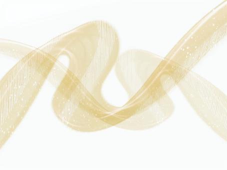 風のリボン-ゴールド05 風,リボン,ベージュ,淡色,ナチュラル,抽象,背景,きらめき,光,ラインのイラスト素材