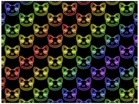 猫の壁紙　ネオン