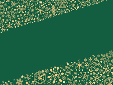 クリスマス背景・雪の結晶デザイン　緑　5 クリスマス,冬,背景,雪,雪の結晶,キラキラ,手描き,フレーム,光,星のイラスト素材