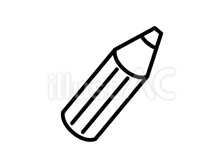 えんぴつ　アイコン　黒 線画,かわいい,筆記用具のイラスト素材