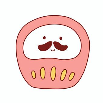 だるま だるま,年賀状,お正月,線画,可愛い,ゆるい,手描き,デコレーション,素材,挿絵のイラスト素材