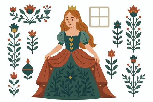 舞踏会に向かうお姫様（童話風）