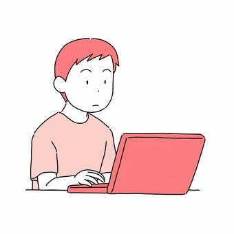 ノート型パソコンで作業する人 ノート型パソコンで作業する人 ノートパソコン,ラップトップ,入力,タイピング,作業のイラスト素材