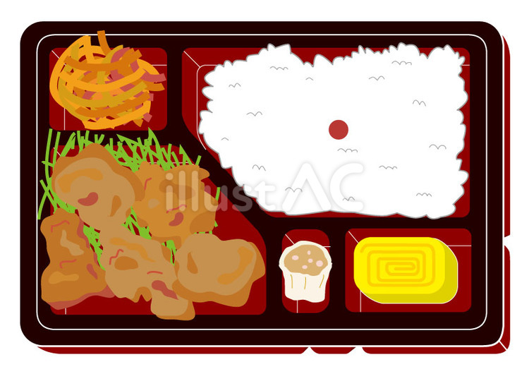 からあげ弁当大 お弁当屋さん,からあげ,キャベツの千切りのイラスト素材