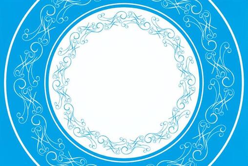 ポストカード輪・水色 手紙,ポストカード,メッセージカード,カード,円形,丸,輪,レース,レース模様,レース柄のイラスト素材