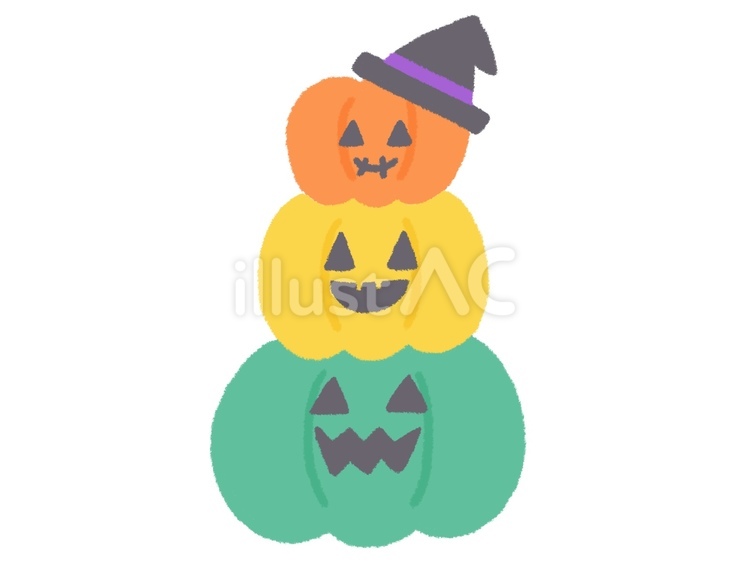 ハロウィンの3段かぼちゃ ハロウィン,halloween,ジャックオランタンのイラスト素材