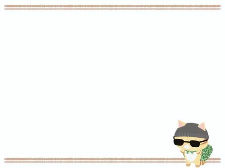 泥棒_猫 泥棒,猫,ちゃとら,動物,かわいい,不審者,防犯,フレームのイラスト素材