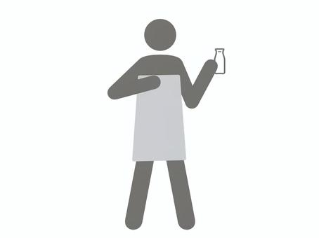 入浴後タオルを巻いて牛乳を飲む人(灰色) 入浴後タオルを巻いて牛乳を飲む人(灰色) バスタオル,入浴,温泉,スパ,お風呂,湯上がり,風呂上がり,シャワー,バスタイム,一風呂のイラスト素材