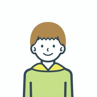 Simple boy upper body illustration, primary school students, kindergarten child, boy, JPG