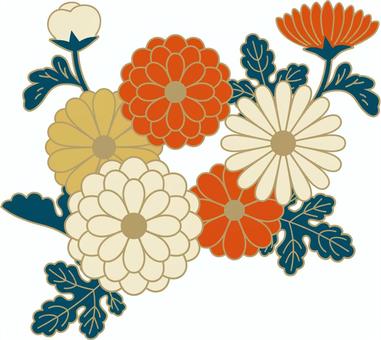 和風の菊 和風の菊 菊,花,和,植物,めでたい,祝い,モチーフ,和風,日本,シンプルのイラスト素材