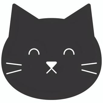 クロネコ_にこにこ クロネコ_にこにこ 猫,クロネコ,笑顔,うれしい,楽しい,ハッピー,ご機嫌,にこにこ,モノクロ,黒のイラスト素材