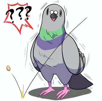 豆鉄砲を食らった鳩 豆鉄砲を食らった鳩 鳩,豆,動物,鳥類,驚く,呆然,ことわざ,素材のイラスト素材