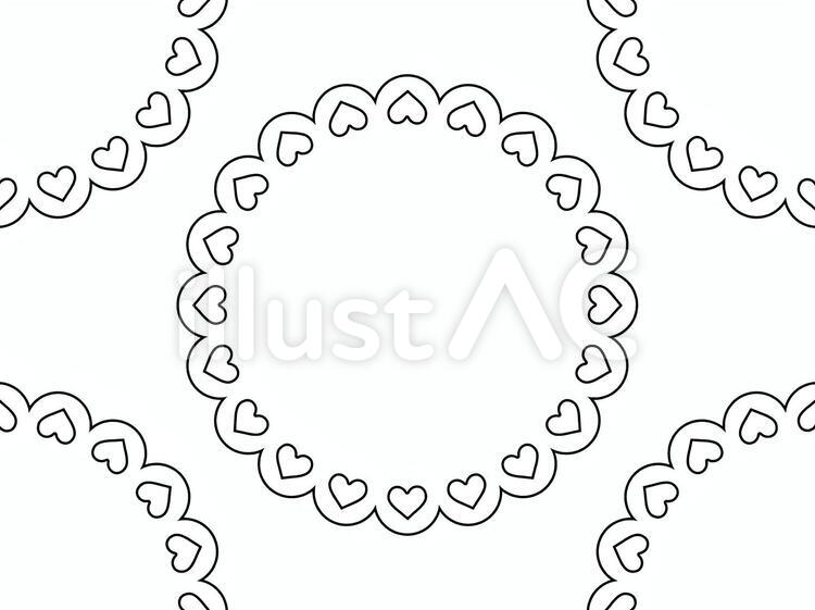 ハートレースの壁紙（線画） ハート,レース,ペーパーのイラスト素材