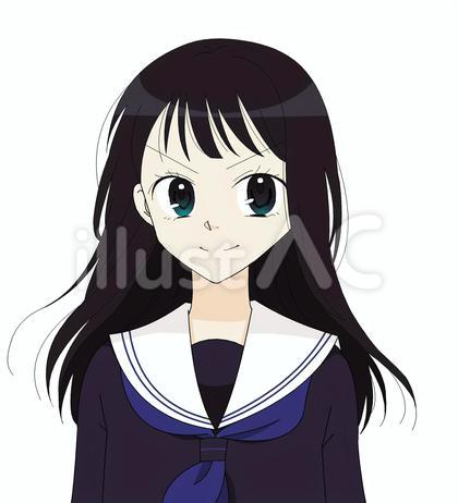 ロングヘアーの学生