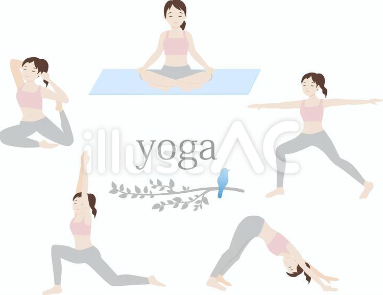 YOGA-1 ヨガ,ホットヨガ,ヨガポーズのイラスト素材