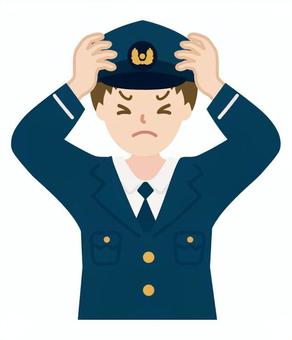 考えがまとまらない警察官_上半身1
