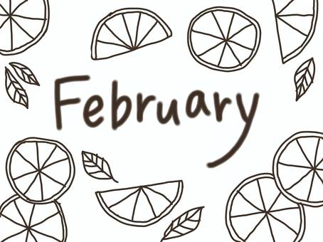 February Orange Card (Sepia), JPG February Orange Card (Sepia), february, card, postcard, JPG