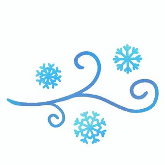 寒い風のイメージ 風,寒い,雪の結晶,寒い風,冷たい,冷たい風,冬,ワンポイント,挿絵,背景透過のイラスト素材