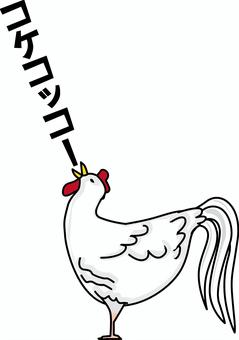 鶏　 鶏,家畜,鳥類,横向き,トサカ,シンプル,朝,鳴き声,文字,線画のイラスト素材