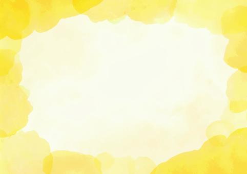 水彩背景_黄色03 黄色,水彩,背景,フレーム,イエロー,水彩画,手描き,絵の具,透明感,アナログのイラスト素材