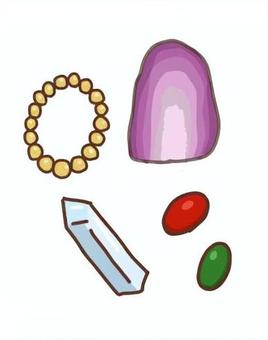 いろいろな石・パワーストーン パワーストーン,ブレスレット,水晶,ルビー,アメジストのイラスト素材