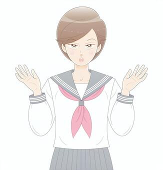 Illustration, female, school uniform, illustration, 