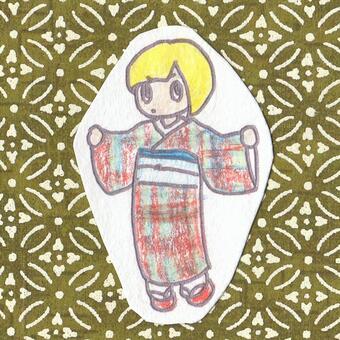 Kimono girl, chimono, abbigliamento giapponese, chimono, JPG