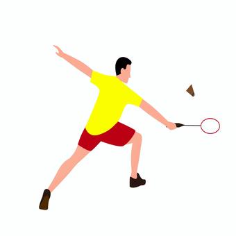 スポーツ 116 バドミントン,スポーツ,男性,アスリート,ラケット,シャトル,運動,試合,イラスト,キャラクターのイラスト素材