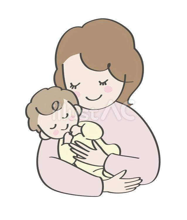 ほのぼのタッチのママと赤ちゃん ママ,赤ちゃん,親子のイラスト素材