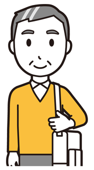 ニット中年男性(黄)-011-バスト  ニット中年男性(黄)-011-バスト 正面,おじさん,男性,中年,お父さん,パパ,シニア,ミドルエイジ,人物,かわいいのイラスト素材